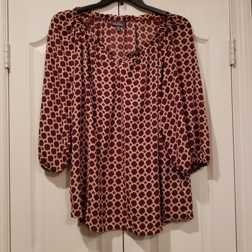 Roz & Ali geometric print top, 1X